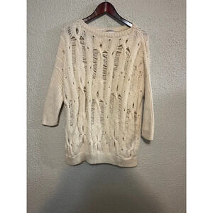 TSE Cream Open-Knit Sweater